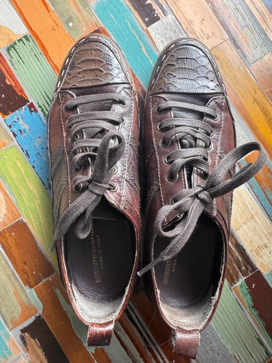 Italian Craftsmanship! Roberto Durville Brown Leather Lace-Up Shoes Size 39 main image 7